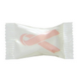 Hard Peppermint Balls in a White Wrapper w/ Pink Ribbon
